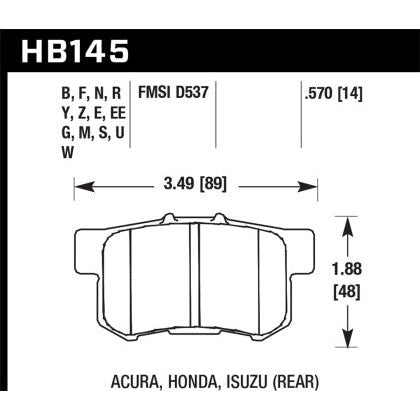 Hawk Performance Hp+ Brake Pads - DC5/FD2 Type R