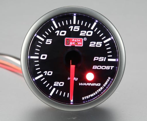 Autogauge 2" White LED Stepper Smoked Boost Gauge (PSI)