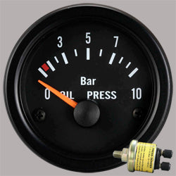 Autogauge 2" Black Oil Pressure Gauge