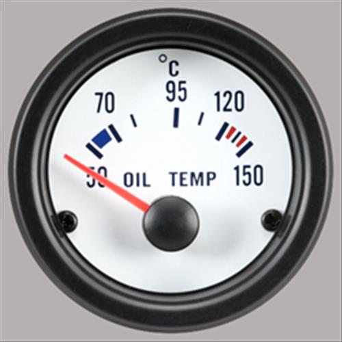 Autogauge 2" White Oil Temperature Gauge
