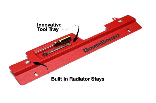 GrimmSpeed Radiator Shroud with Tool Tray - Subaru WRX/STI 2002-2007 (Red)