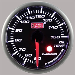 Autogauge 2" White LED Stepper Smoked Oil Temperature Gauge