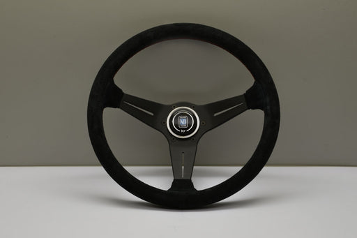 Nardi Deep Corn Steering Wheel  - Black Suede/Red Stitching 350mm