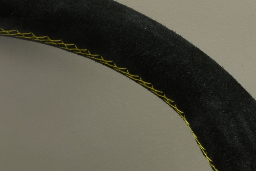 Nardi Personal Steering Wheel - Neo Grinta Black Suede/Yellow Stitching 350mm