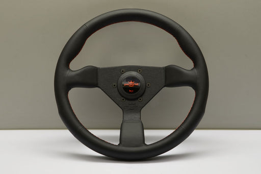 Nardi Personal Steering Wheel - Neo Grinta Black Leather/Red Stitching 330mm