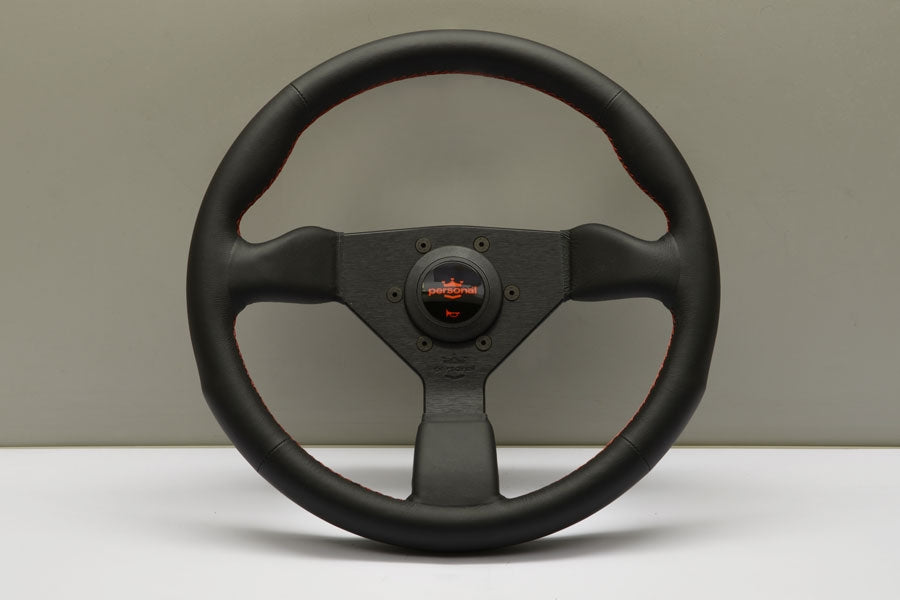 Nardi Personal Steering Wheel - Neo Grinta Black Leather/Red Stitching 330mm