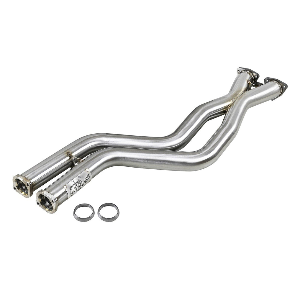 aFe Power Twisted Steel 2-1/2 IN 304 Stainless Steel Race Series X-Pipe BMW M3 (E46) 01-06 L6-3.2L S54