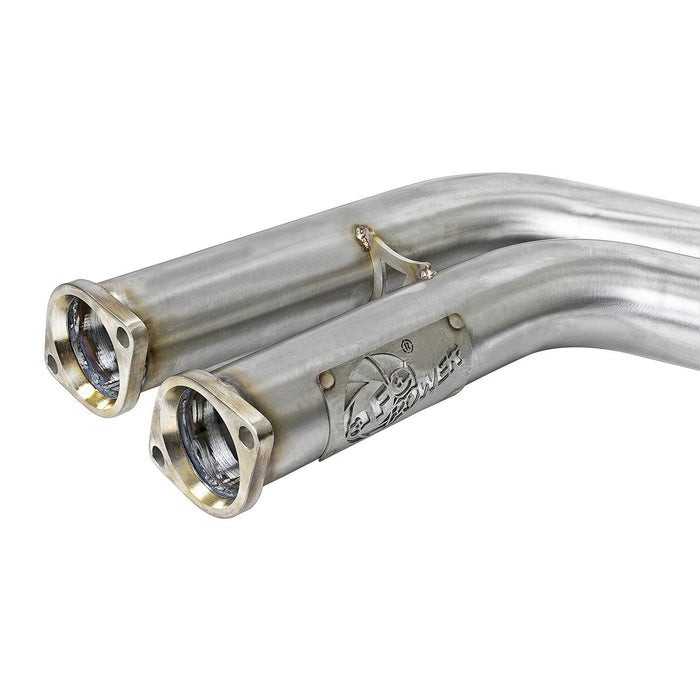 aFe Power Twisted Steel 2-1/2 IN 304 Stainless Steel Race Series X-Pipe BMW M3 (E46) 01-06 L6-3.2L S54