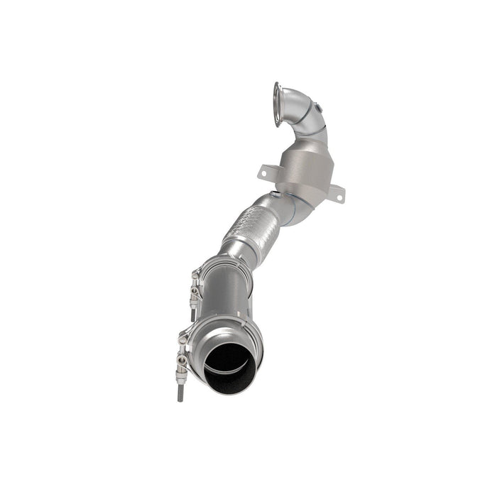 aFe Power Twisted Steel Down Pipe 3 IN 304 Stainless Steel w/ Cat Volkswagen GTI (MKVII) 15-20 L4-2.0L (t)