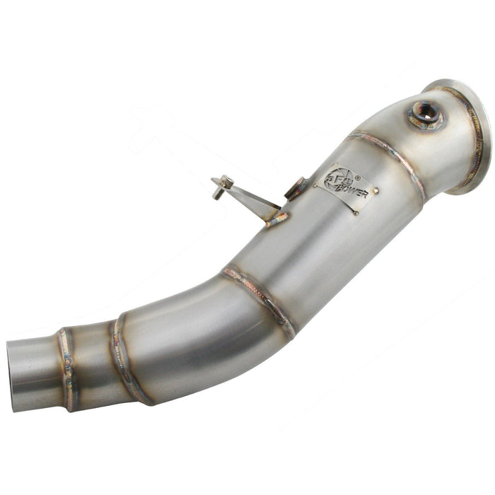 aFe Power Twisted Steel Down Pipe 4 IN 409 Stainless Steel BMW 328i/428i (F30/F32) 12-16 L4-2.0L (t) N20/N26