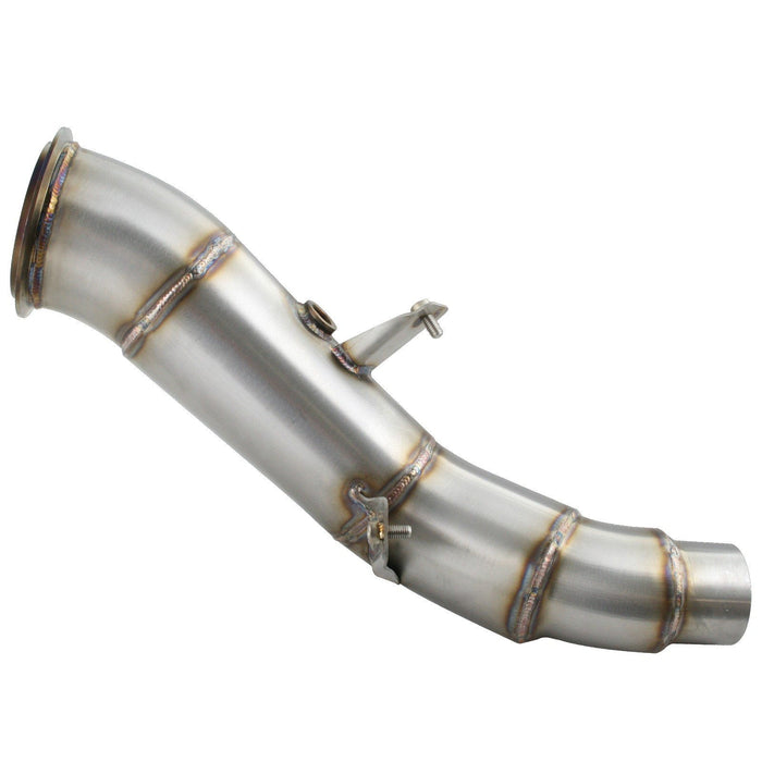 aFe Power Twisted Steel Down Pipe 4 IN 409 Stainless Steel BMW 328i/428i (F30/F32) 12-16 L4-2.0L (t) N20/N26