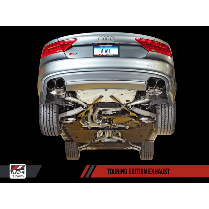 AWE Tuning Audi C7 / C7.5 S7 4.0T Touring Edition Exhaust - Polished Silver Tips