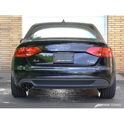 AWE Tuning Audi B8 A4 Touring Edition Exhaust - Single Side Polished Silver Tips