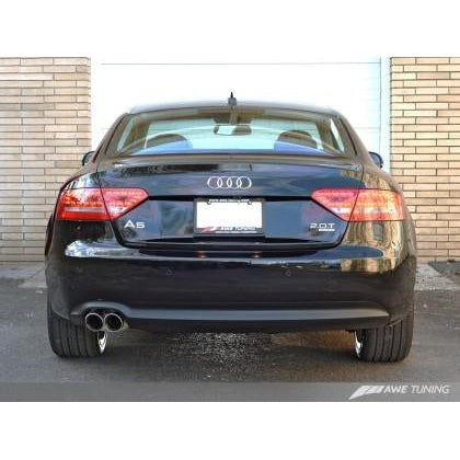 AWE Tuning Audi B8 A5 2.0T Touring Edition Single Outlet Exhaust - Polished Silver Tips