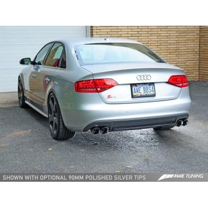 AWE Tuning Audi B8 / B8.5 S4 3.0T Touring Edition Exhaust - Chrome Silver Tips (90mm)